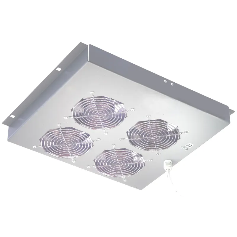 Gruppo di 4 Ventole a Soffitto Senza Termostato per Rack 19'' Grigio