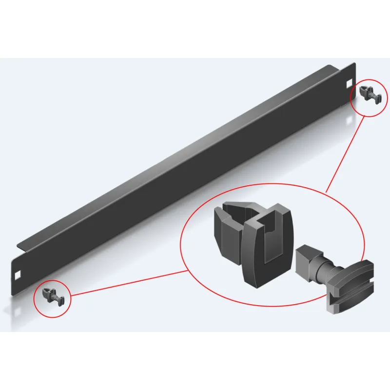 Pannello Cieco Toolless 2 Clip per Armadi Rack 19'' 1U Nero
