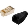 Plug Copriconnettore Cat.5E RJ45 Cavo Schermato 100pz Nero
