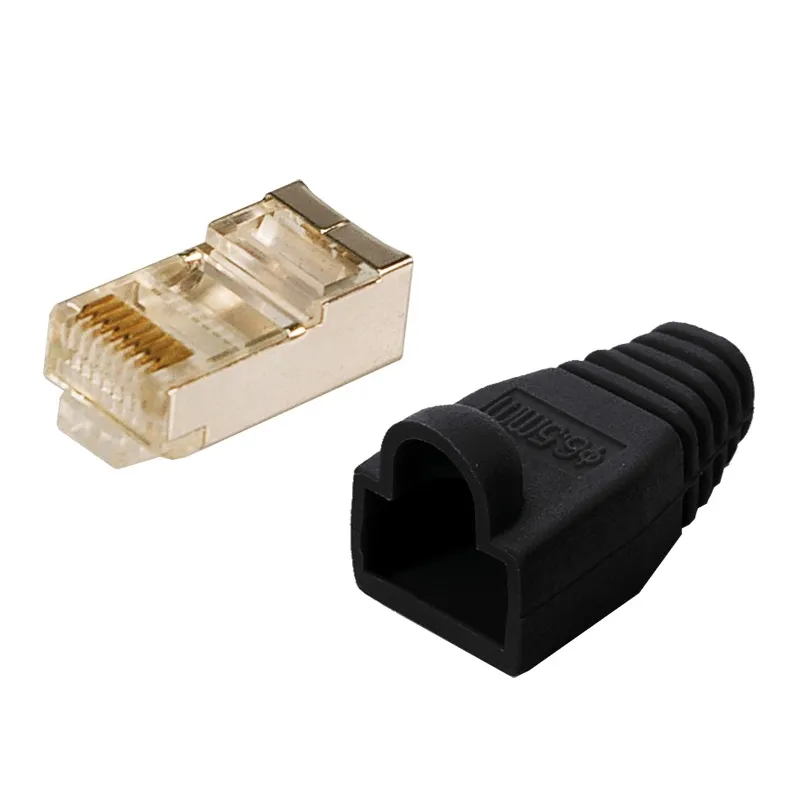 Plug Copriconnettore Cat.5E RJ45 Cavo Schermato 100pz Nero