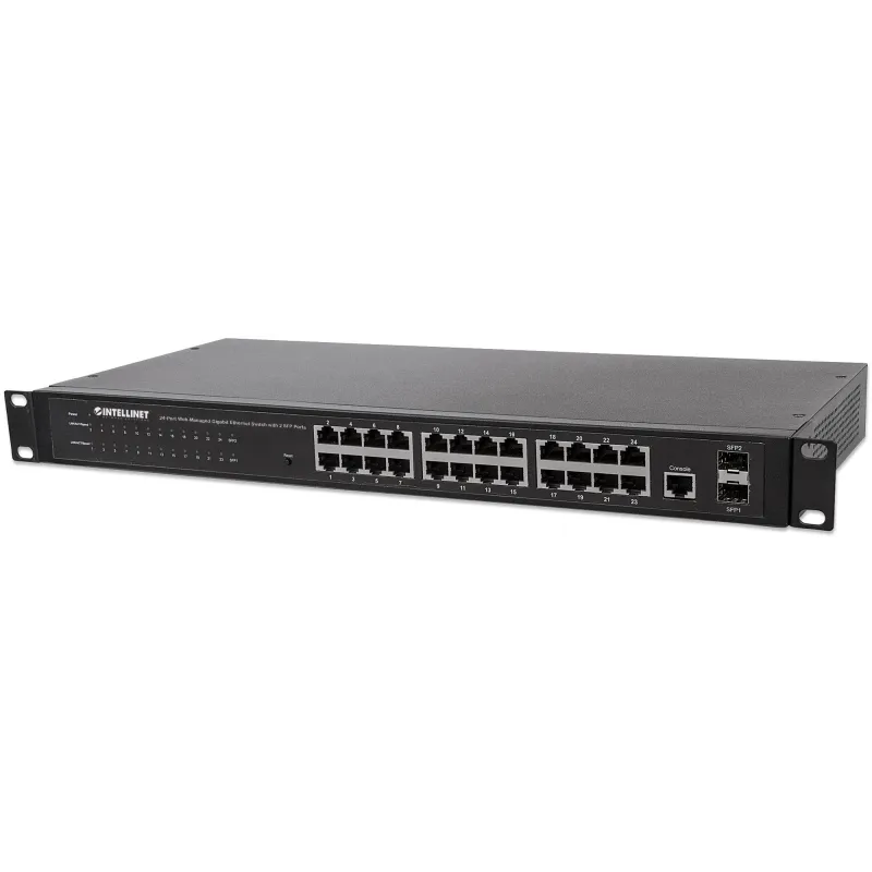 Switch 24 porte Web-Managed Gigabit Ethernet con 2 porte SFP