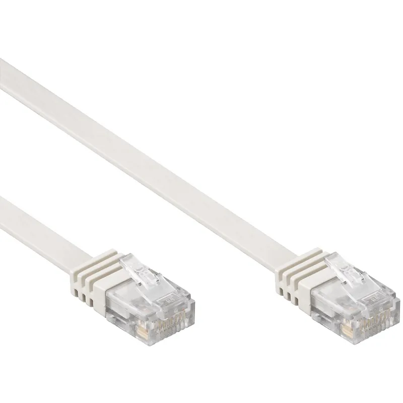 Cavo di Rete Patch Piatto in Rame Cat.6 UTP 0,5m Bianco