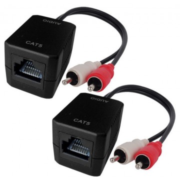 Convertitore Extender RJ45 Cat.5 2xRCA