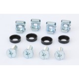 Kit Set 20 Viti, 20 Dadi e 20 Rondelle per Montaggio Rack Silver 