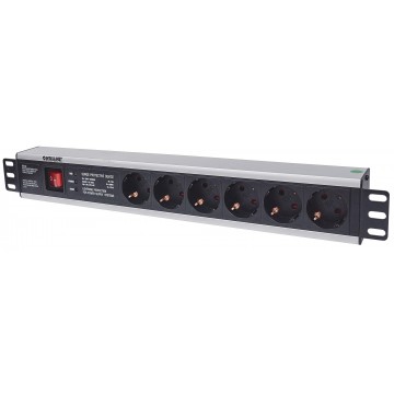 Multipresa per Rack 19'' 6 posti Spina Schuko