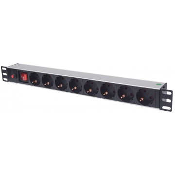 Multipresa per Rack 19'' 8 posti Spina Schuko