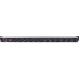 Multipresa Verticale per Rack 12 posti Schuko