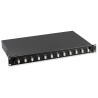 Cassetto Ottico 19'' con 12 bussole LC Duplex Multimodale Nero