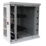 Armadio Rack 19'' a muro 13 unità sezione unica prof. 500mm Nero