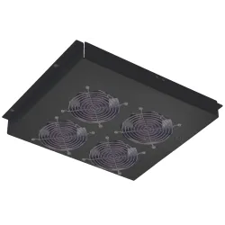 Gruppo di 4 Ventole a Soffitto Senza Termostato per Rack 19'' Nero