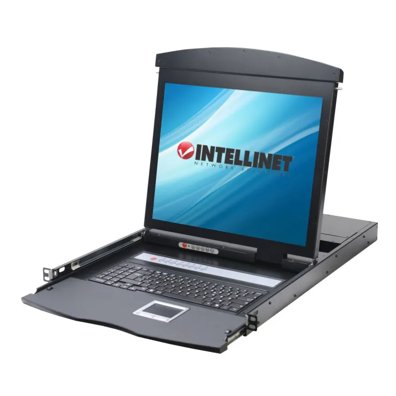 Console KVM Switch 8 Porte USB/PS2 con LCD 17'' da Rack 19'' Dual Rail