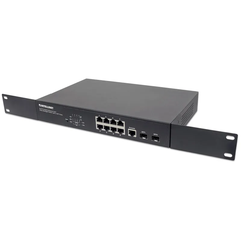 Switch Gigabit Ethernet 8 Porte PoE+ Web-Managed con 2 porte SFP