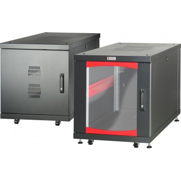 Armadio Rack 19'' 600x800 12 Unit&agrave; Nero da sotto-scrivania