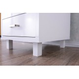 Scrivania per Computer con Tre Cassetti Bianco Lucido