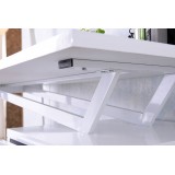 Scrivania per Computer con Tre Cassetti Bianco Lucido