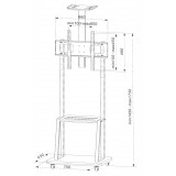 Supporto a Pavimento con Mensola per TV LCD/LED/Plasma 32-70''