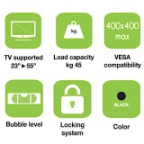 Staffa a Muro Inclinabile TV LED LCD 23-55''