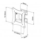 Supporto a Muro 1 Snodo Inclinabile per TV 13-30'' nero