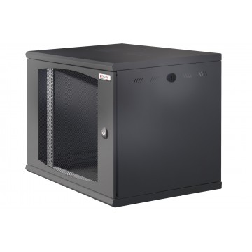 Armadio Rack 19'' a muro 10U sezione unica P 500mm Porta Grigliata Nero
