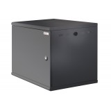 Armadio Rack 19'' a muro 10U sezione unica P 600mm Porta Cieca Nero