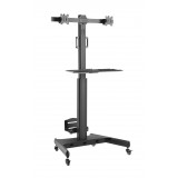 Trolley da Pavimento con Mensola e Porta CPU per 2 TV LCD/LED/Plasma 13-32''