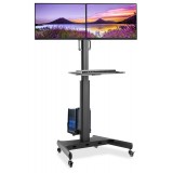 Trolley da Pavimento con Mensola e Porta CPU per 2 TV LCD/LED/Plasma 13-32''