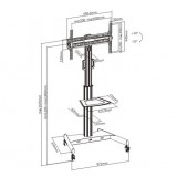 Supporto a Pavimento con Mensola Trolley TV LCD/LED 32-65''