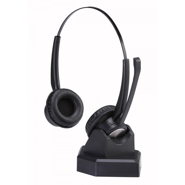 Cuffia microfono wireless bluetooth stereo con base