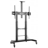 Supporto a pavimento per TV con altezza regolabile, in acciaio, per TV da 60'' a 100''