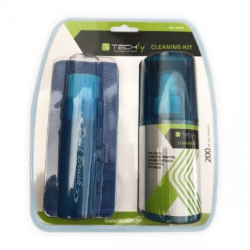 Kit di Pulizia per Monitor LCD 200ml con Panno Microfibra e Pennello