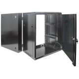 Armadio Rack 19'' a muro 9 unità due sezioni Nero