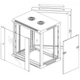 Armadio Rack 19'' a muro 9 unità due sezioni Nero