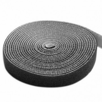 Rotolo di Velcro Gestione cavi Lunghezza 10m Larghezza 20mm Nero