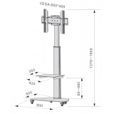 Supporto a Pavimento con Mensola Trolley TV LCD/LED/Plasma 37-70'' Bianco