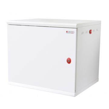 Armadio Rack 19'' a muro 16U sezione unica P.600mm Porta Cieca Bianco