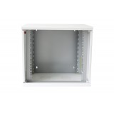 Armadio Rack 19'' a muro 16U sezione unica P.600mm Porta Cieca Bianco
