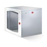 Armadio Rack 19'' a muro 16U sezione unica P.600mm Porta Grigliata Bianco