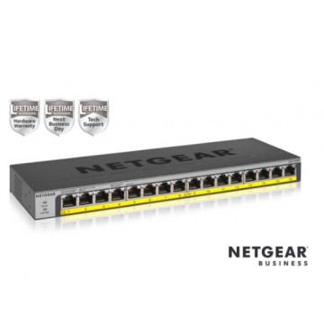 Netgear Switch 16 porte Poe Poe+ gigabit unmanaged GS116PP-100EUS