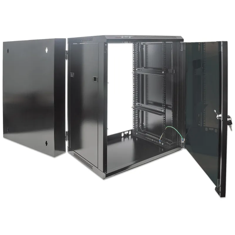 Armadio Rack 19'' a muro 9 unità due sezioni Nero
