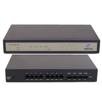VoIP Gateway 8 fxo Dinstar DAG1000-8O 1 Wan 3 LAN