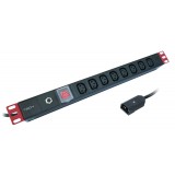 Multipresa 8 Posti C13 da Rack 19'' con Interruttore e Protezione Termica Spina C14 1U