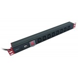 Multipresa 8 Posti C13 da Rack 19'' con Interruttore e Protezione Termica Spina C14 1U