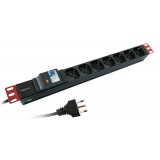 Multipresa 7 Posti da Rack 19'' con Protezione da Dispersioni Spina Italiana 1U
