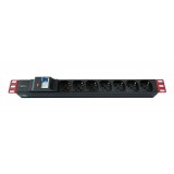 Multipresa 7 Posti da Rack 19'' con Protezione da Dispersioni Spina Italiana 1U