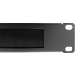 Pannello Passacavi 1U Forato con Spazzola Nero