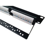 Pannello Patch UTP 24 Posti RJ45 Cat.6 con barra gestione cavi 