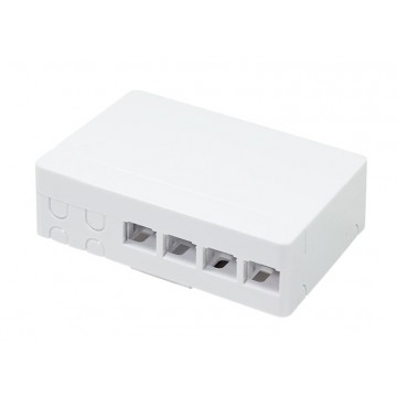 Scatola di connessione indoor FTTH per 4 fibre, 4 adattatori, IP20