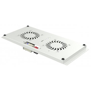 Kit di Ventilazione a Soffitto per Rack 19'' IP55 2 Ventole Grigio