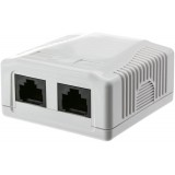 Presa a Muro con 2 Frutti RJ45 Cat.6 UTP Beige