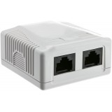 Presa a Muro con 2 Frutti RJ45 Cat.6 UTP Beige
